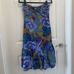 Deletta Strapless Printed Dress